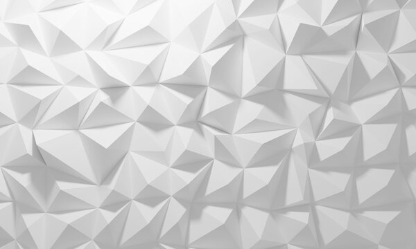  White low poly background texture. 3d rendering. © Anton