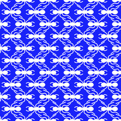 Big ant in a line seamless repeat pattern background