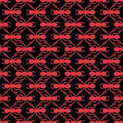 Big ant in a line seamless repeat pattern background