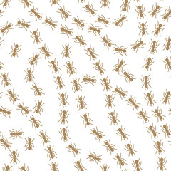 Ants in a line pattern seamless repeat background