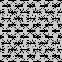 Big ant in a line seamless repeat pattern background