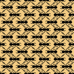 Fototapeta premium Big ant in a line seamless repeat pattern background