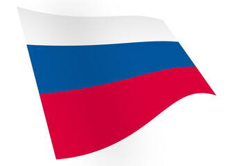 Russia waving flag graphic isolated on white with clipping path
