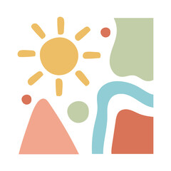 contemporary art work hand draw style icon