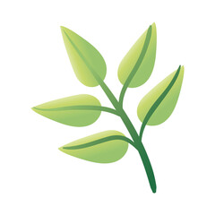 branch with leafs hand draw style icon