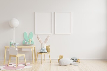 Interior mockup, kids room, wall frame mockup.