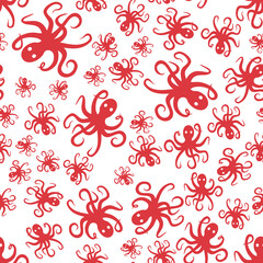 Random simple octopus pattern seamless repeat background