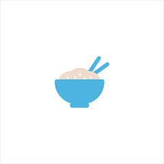 rice bowl icon flat vector logo design trendy