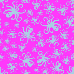 Random simple octopus pattern seamless repeat background