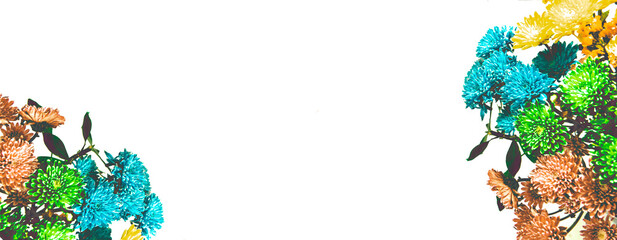 Banner para sitio web, de hermosas flores, con espacio blanco