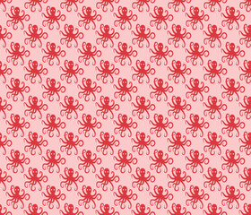 Simple octopus pattern seamless repeat background