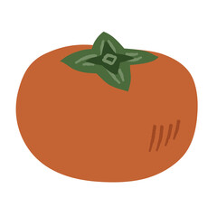 柿・シンプルな果物のイラスト