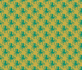 Simple octopus pattern seamless repeat background