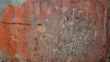 Rusty metal or iron texture background with flaking paint