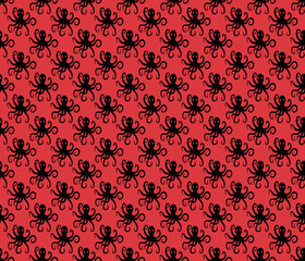 Simple octopus pattern seamless repeat background