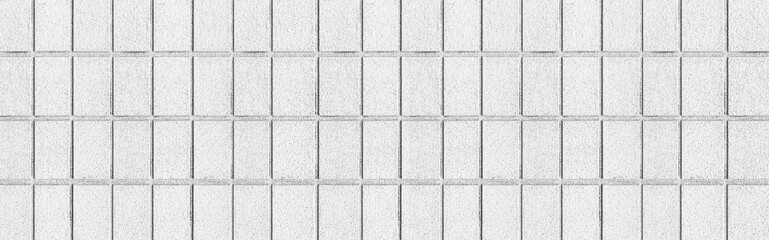 Panorama of White concrete block wall seamless background and texture..