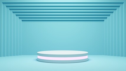 3d rendered. Pedestal for display, pedestal or platform, Blank product stand.
