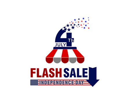 Flash sale banner template design. 4th Jul flash sale banner. independence day Promotional banner design