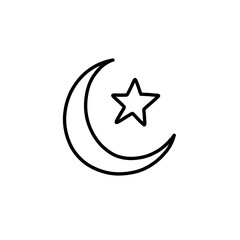 symbol of islam doodle icon, vector line illustration