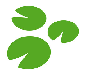 Water lilies or lily pads flat green vector icon for apps and websites © martialred