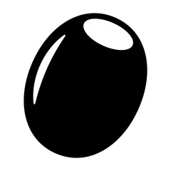 Black olive fruit flat vector icon for food apps and websites