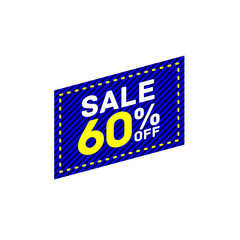 60% offer discount tag sticker circle round vector eps