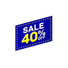 40% offer discount tag sticker circle round vector eps