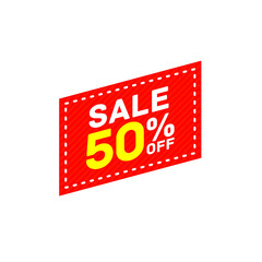 50% offer discount tag sticker circle round vector eps