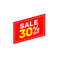 30% offer discount tag sticker circle round vector eps
