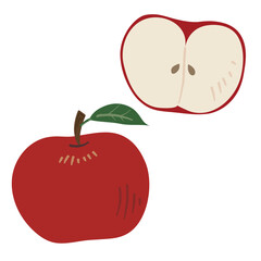 りんご・シンプルな果物のイラスト