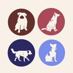 Dogs Silhouette Set