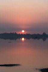 Sunrise seen from Zumpango Lake, in Estado de Mexico, Mexico.