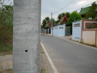 Fototapeta na wymiar closeup of electric concrete pole.