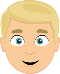Vector illustration of the face of a blond man with light eyes