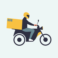 repartidor en moto o persona transportando paquetes o cajas a domicilio