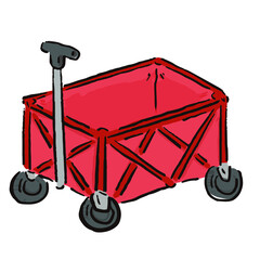 登山、アウトドア、キャンプやグランピングなどで使える、ゆるかわな「カート」ベクターイラスト