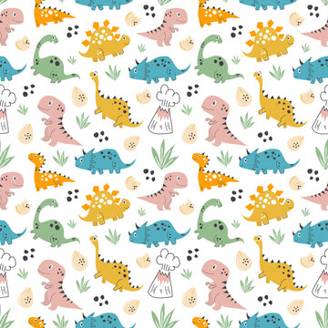 Kids baby pattern with cute dinosaurs concept © Maryam Hamila
