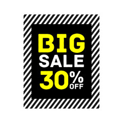 30% offer big sale discount tag sticker banner vector eps