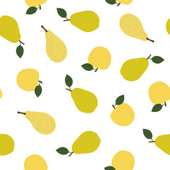 Apple and Pear. Seamless Vector Patterns