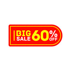 60% offer big sale discount tag sticker banner