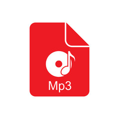 Mp3 file icon design isolated on white background