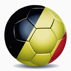 Fototapeta premium Belgium flag on soccer ball