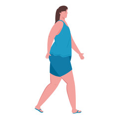Fototapeta premium woman wearing clothes by summer vacation season vector illustration design