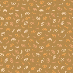 Obraz premium Seamless pattern with hand drawn eye, vector illustration