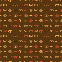 Seamless pattern with hand drawn eye, vector illustration