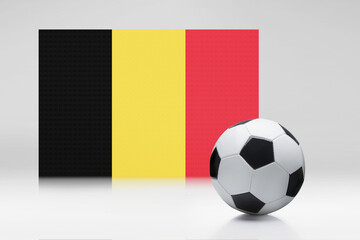 Obraz premium Belgium flag with a soccer ball