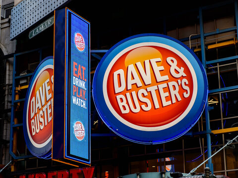 NEW YORK, USA - SEP 16, 2017: Dave and Buster, Manhattan, New York City, United States of America