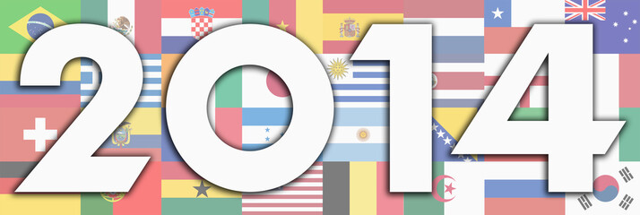 Flags with 2014 text