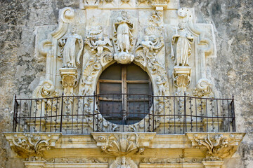 Architectural detail of Mission San José y San Miguel de Aguayo (Mission San Jose), San Antonio, Texas