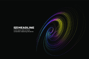 Colorful dynamic particle cosmic vortex abstract graphic texture background.